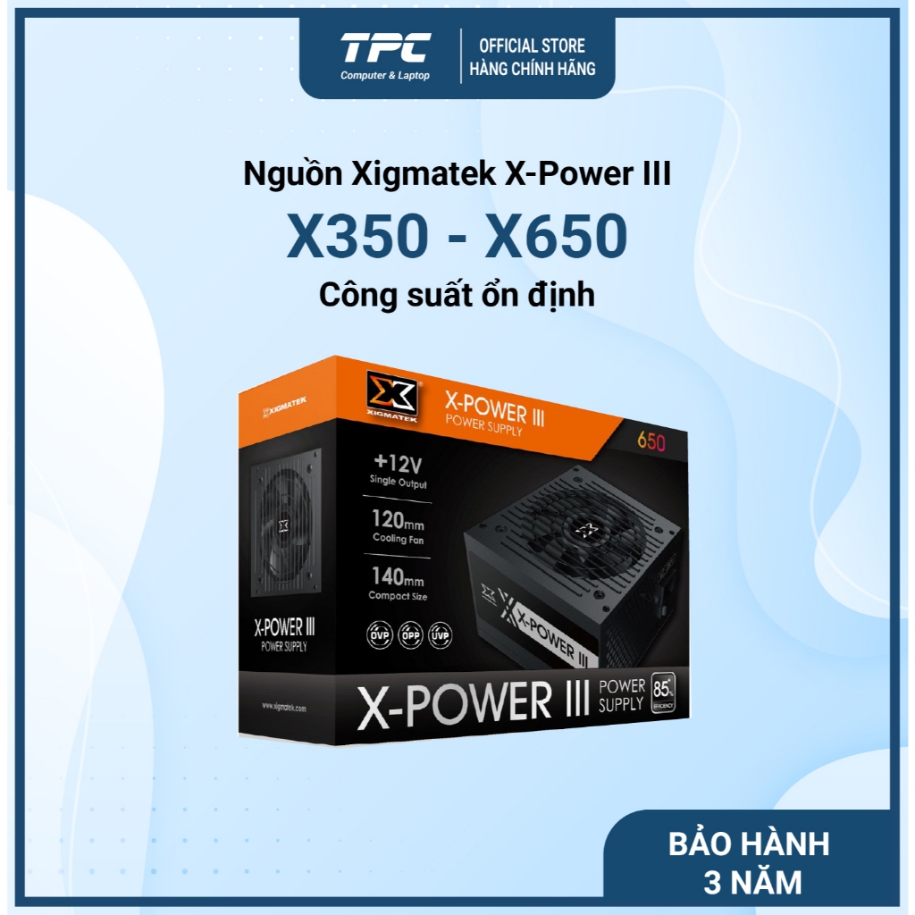 Nguồn PC Xigmatek X-Power III x350 - 650 | Chính Hãng | Bảo hành 36 tháng