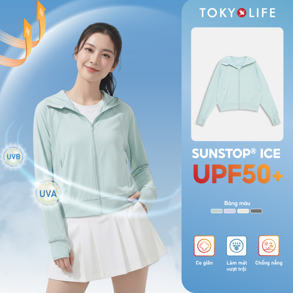 Áo khoác chống nắng TOKYOLIFE SunStop Ice kiểu dáng thời trang, bảo vệ da toàn diện 40003392