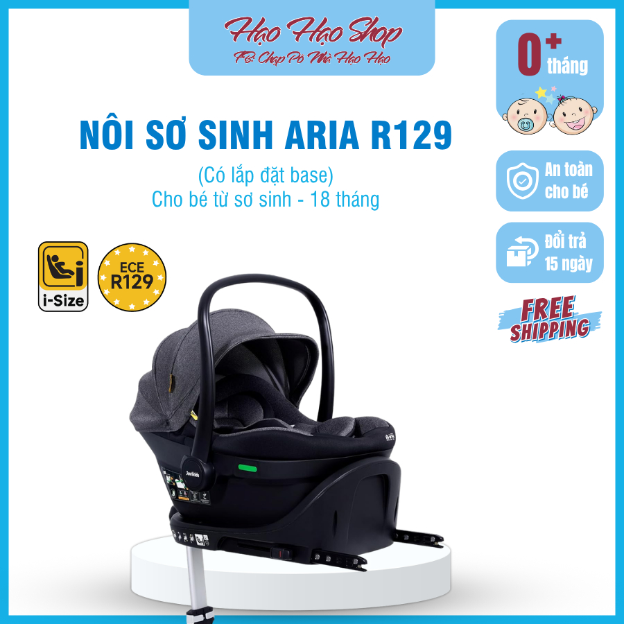 Ghế Nôi Ô Tô Jovikids Aria Cho Bé Sơ Sinh – R129 i-Size, 40–87cm