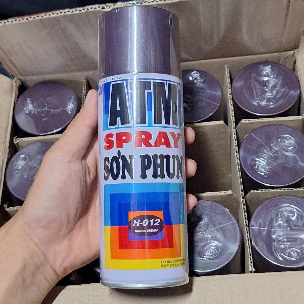 Sơn xịt màu Honda Dream H012 H-012 ATM màu nho màu xe dream honda 012 - điện nước Vương Nguyên