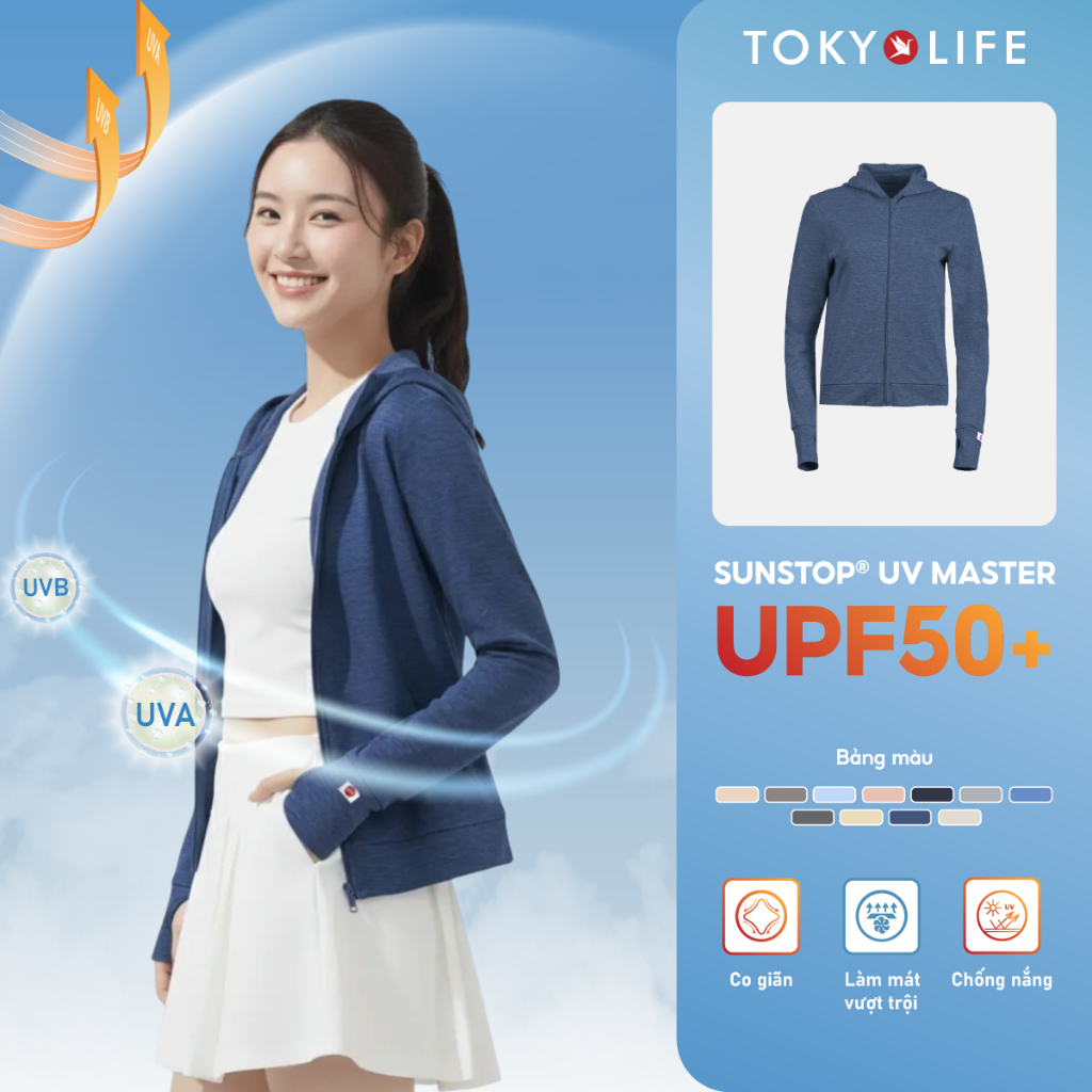 Áo khoác chống nắng dáng ngắn nữ dòng UV SunStop Master TOKYOLIFE mũ liền thoáng mát 40000465