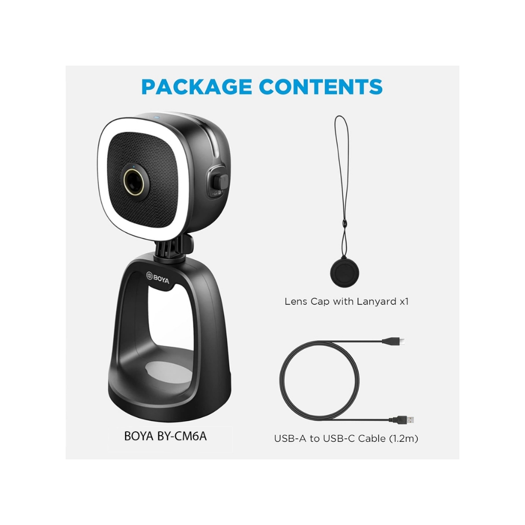 Boya BY-CM6A/B | Microphone CARDIOID tích hợp camera 1080/4k có hỗ trợ đèn led - BY-CM6A - 1080P