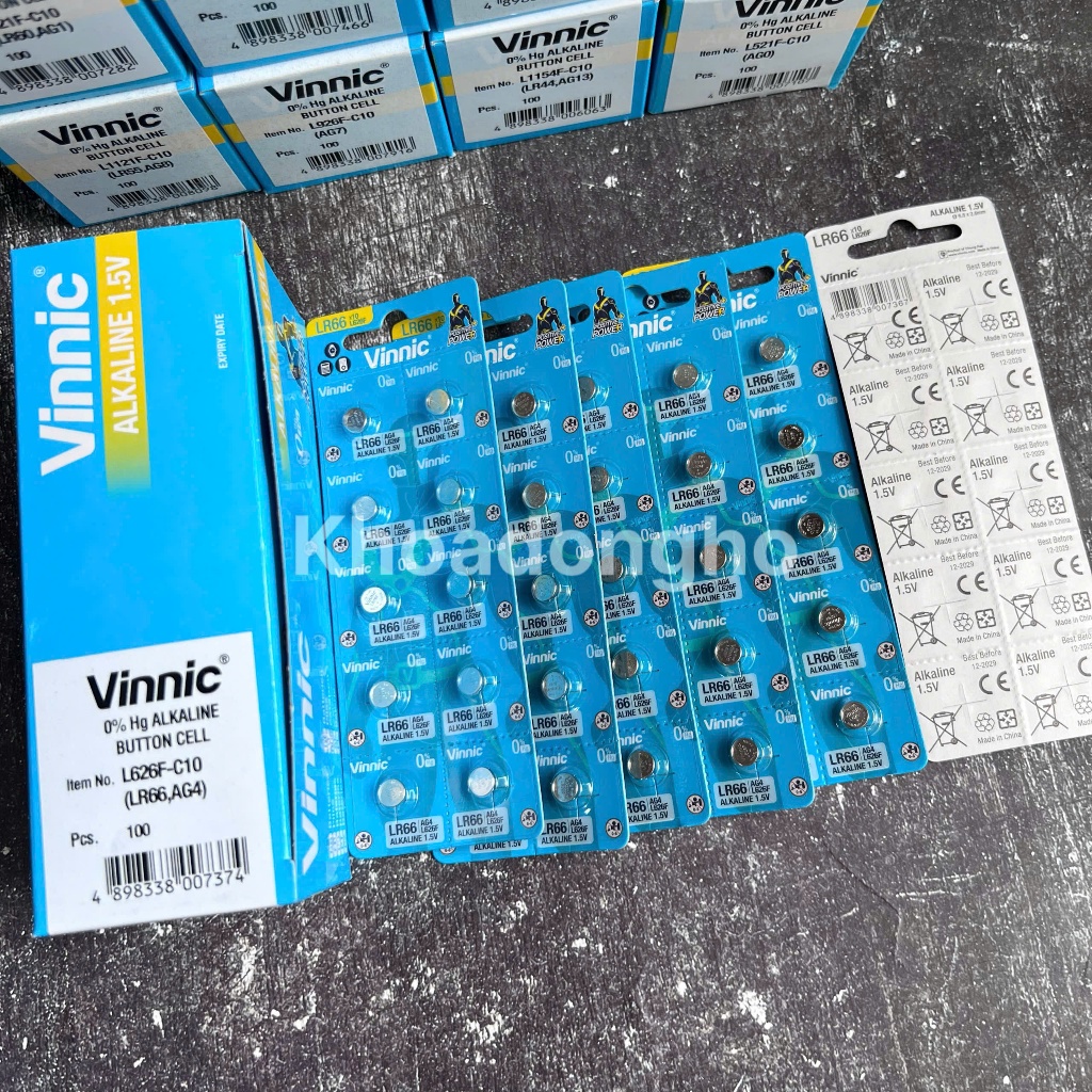 [ SỈ 100 Viên ] Hộp 10 Vỉ Pin Đồng Hồ L626F LR66 AG4 SR626SW 626 377 VINNIC