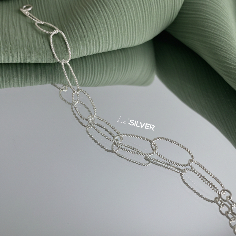 Lắc tay bạc 925 mắt xích mảnh thiết kế nam tính  - Lắc tay bạc cao cấp unisex | Le’SILVER