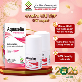 COMBO CHỊ ĐẸP 2h Lăn Nách AQUASELIN Nữ Mạnh Intensive Women Giúp Giảm Mùi Hôi, Khô Thoáng Nách 50ml