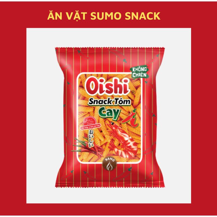Bim Bim Snack Tôm Vị Cay Oishi 110g-Ăn Vặt Sumo Snack