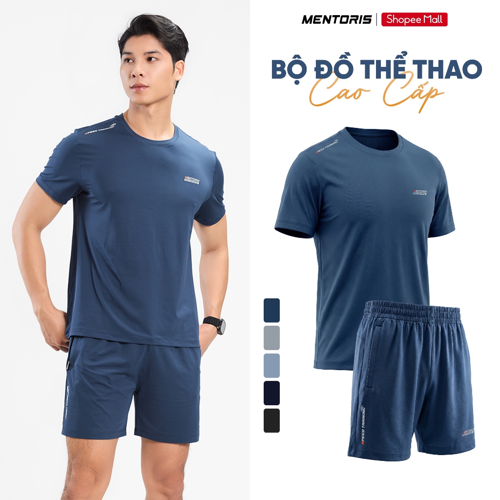 [MUA 1 TẶNG 1] Bộ Thể Thao Nam MENTORIS Vải Thun Lạnh Thoáng Khí, Form Regular Fit, Mặc Hằng Ngày MB