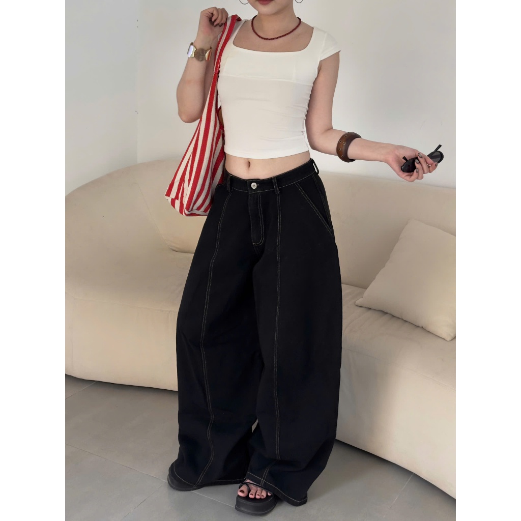 Quần Jean Heavy Wide Migcool, quần dài ống rộng Migst chất Jean cao cấp Premium J02