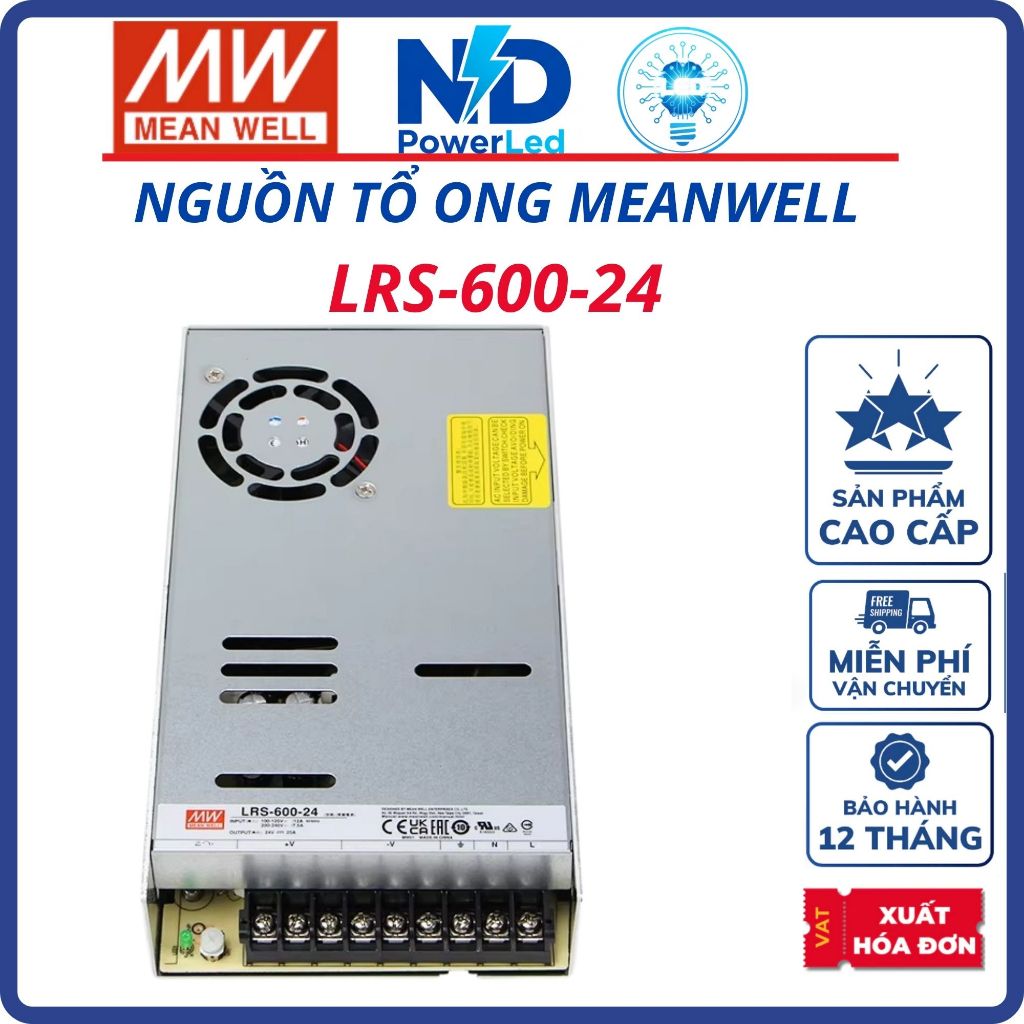 Nguồn Tổ Ong Meanwell LRS-600-24 (24V 25A 600W) - Hàng Chính Hãng