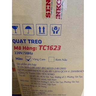 (Mẫu mới 2026)Quạt treo tường SENKO TC1623 - Công suất 60W - Chính hãng- Màu Ngẫu Nhiên