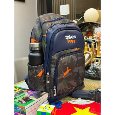 Balo Học Sinh BALO DINOSAUR BLACK Tiểu Học/THCS/THPT Chống Gù Lưng, Siêu Nhẹ, Quai Đeo Thoáng Khí, An Toàn C