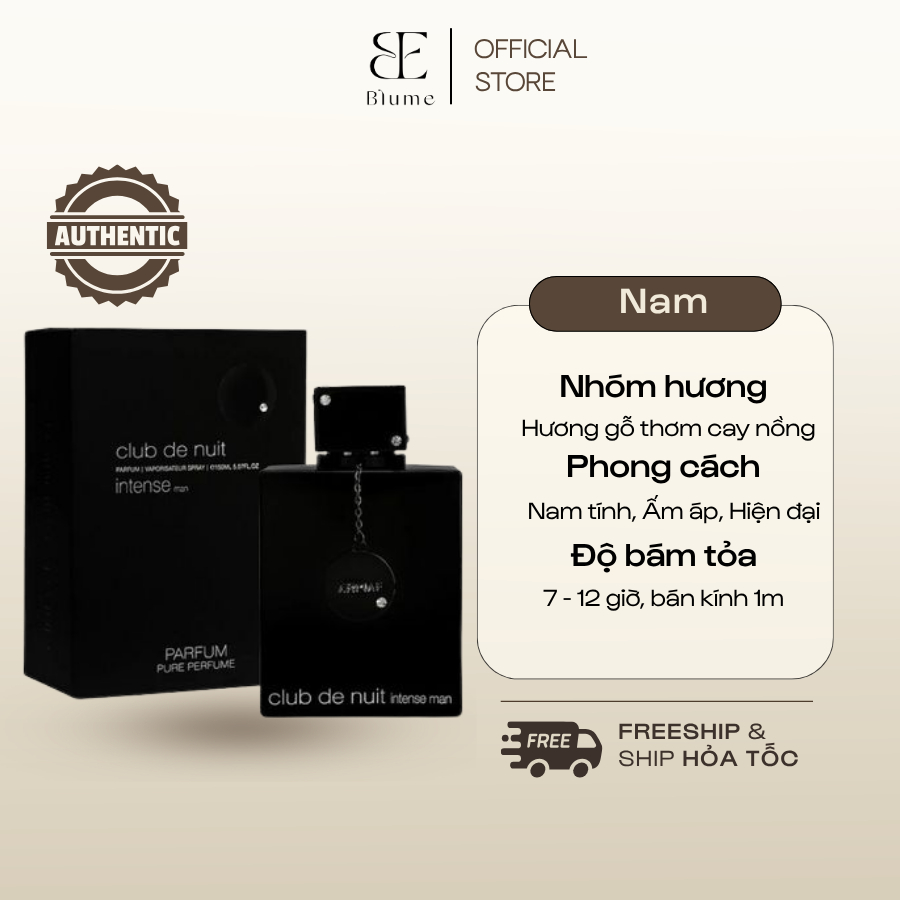 [ FULL 105ML ] Nước hoa CLUB DE NUIT NAM mùi nam tính - Blume Tiệm Nước Hoa