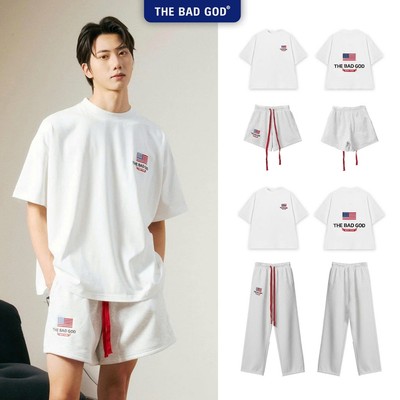 [NEW ARRIVALS 2026] Set Bộ Hè The Bad God New York Nam Nữ Phối Hoạt Tiết Thêu Áo Cotton Quần Nỉ