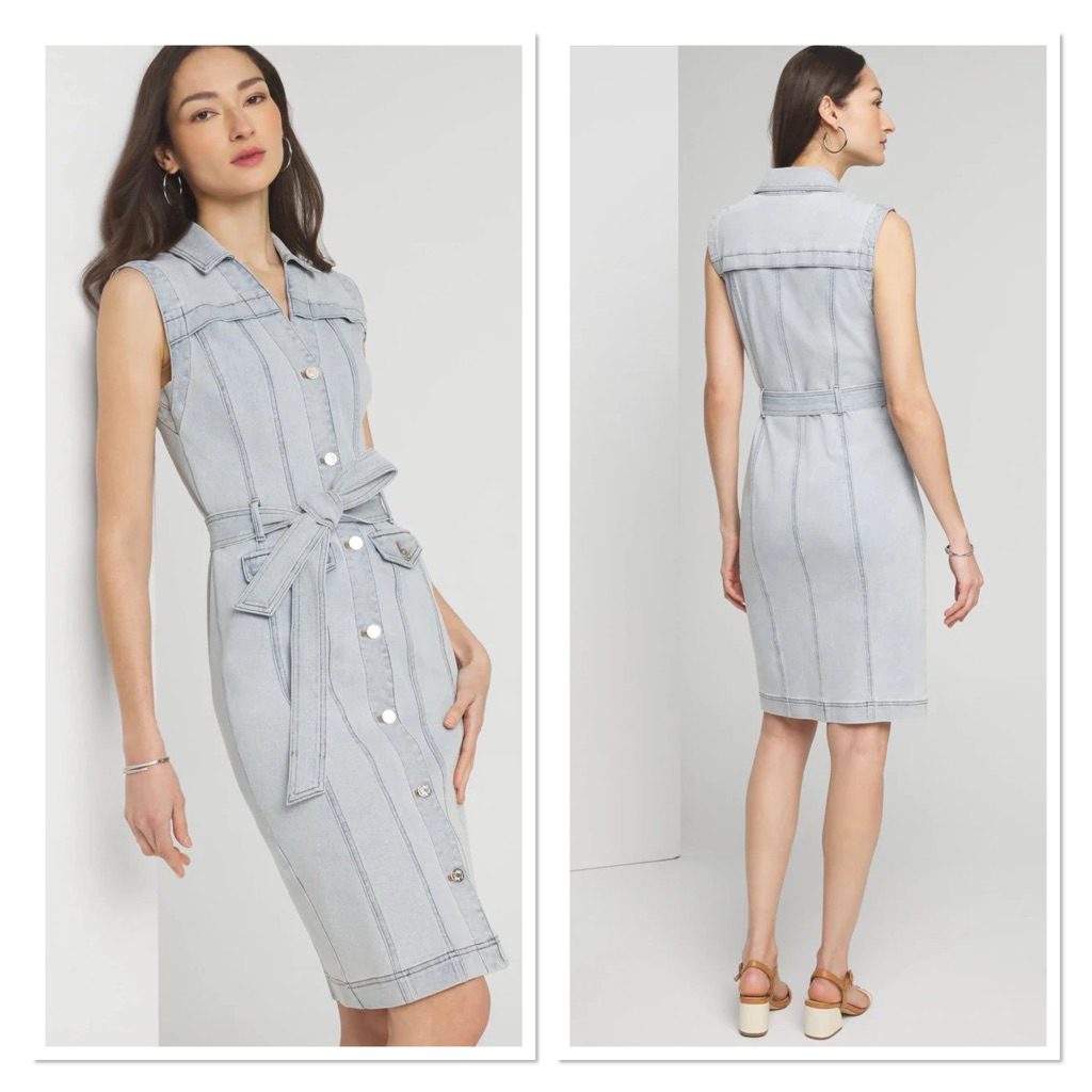 Đầm jeans co giản white&house