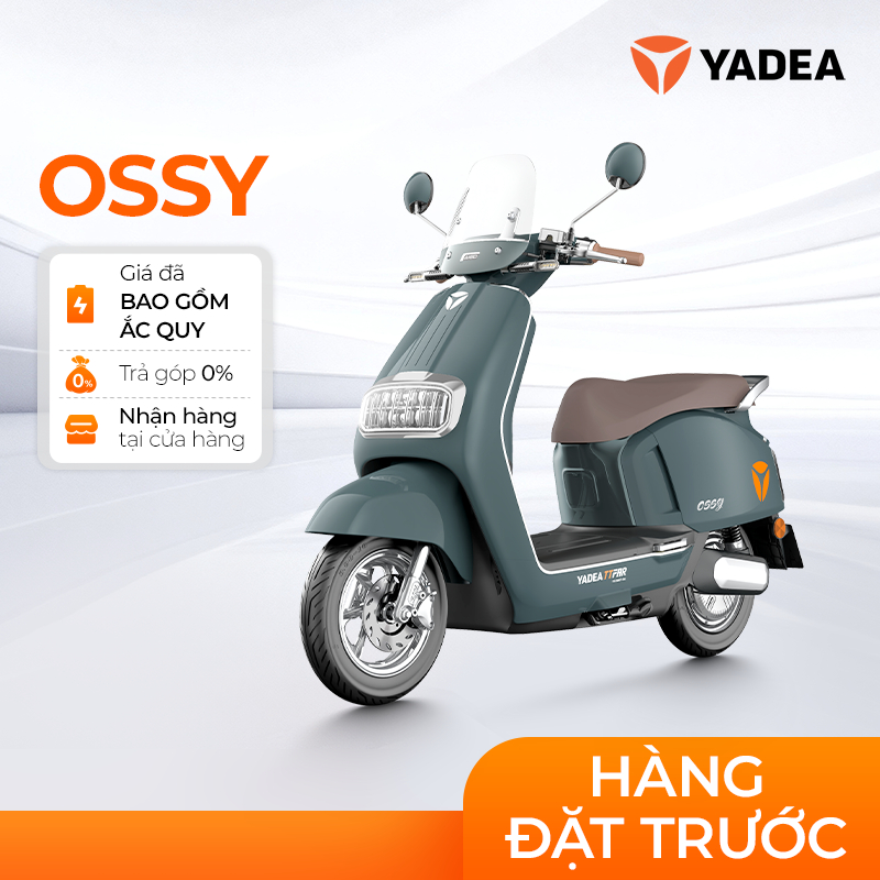 Xe máy điện Yadea Ossy 2025 - Scooter thời trang, động cơ 1200W, pin Graphene 72V-22Ah