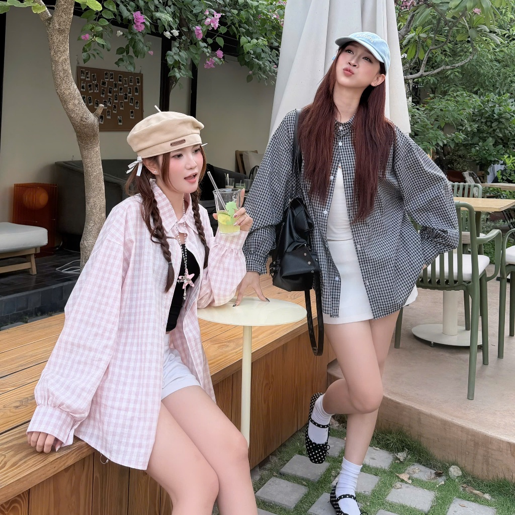 [SẢN PHẨM MỚI] Áo Sơ Mi Sọc Caro Free Size SSS.A Form Boxy Unisex Nhiều Màu Nam Nữ SSSTORE.Aesthetic | BigBuy360 - bigbuy360.vn