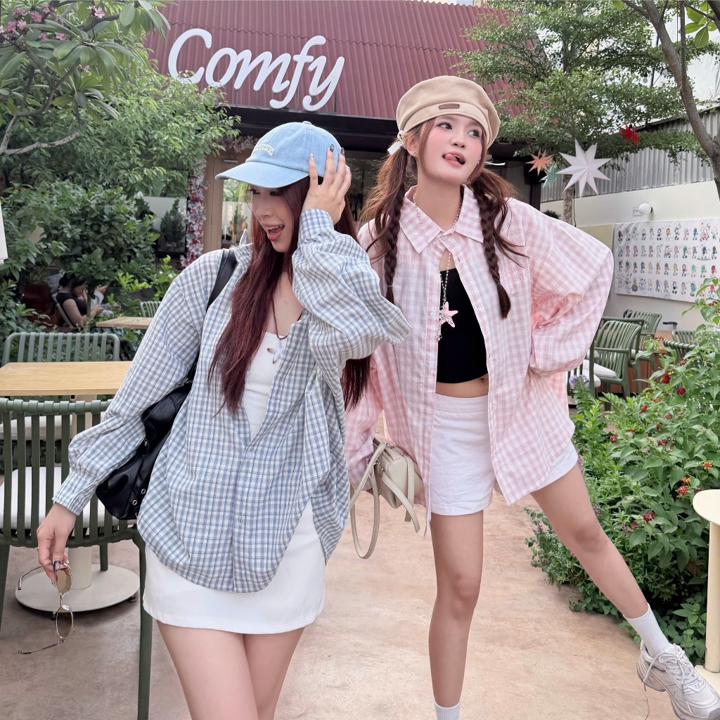 [SẢN PHẨM MỚI] Áo Sơ Mi Sọc Caro Free Size SSS.A Form Boxy Unisex Nhiều Màu Nam Nữ SSSTORE.Aesthetic | BigBuy360 - bigbuy360.vn