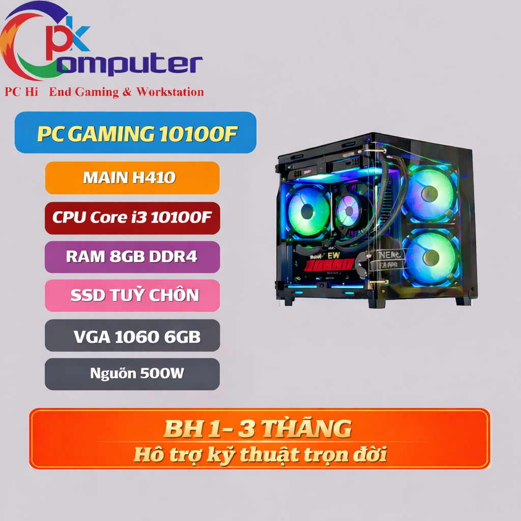 PC GAMING MAIN B460 i3 10100F – GTX 1060 6GB | Chiến Game Ngon – Giá Tốt