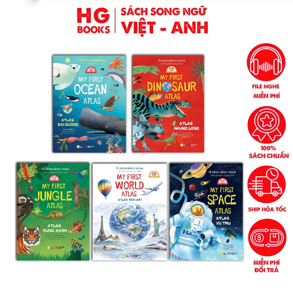 SÁCH: ATLAS Thiếu nhi, Song ngữ Việt-Anh. Bách khoa toàn thư cho trẻ em
