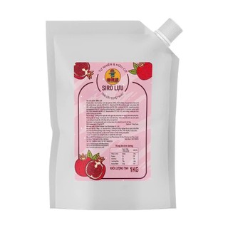 Siro lựu đỏ Lermao túi 1kg pha trà hoa quả thơm ngon đậm vị