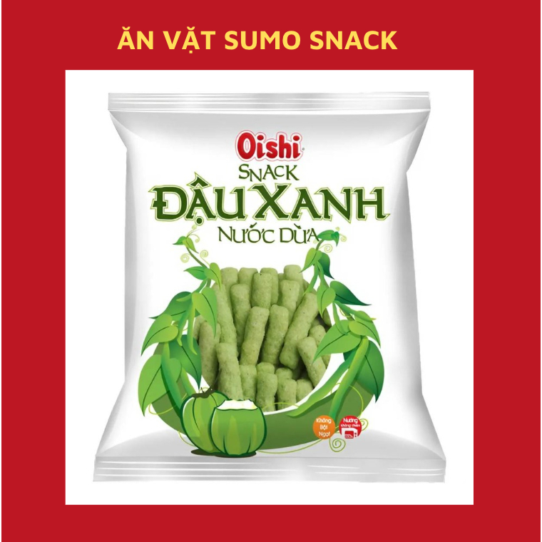 Bim Bim Đậu Xanh Nước Cốt Dừa Snack Oishi gói to 32g-Ăn Vặt Sumo Snack