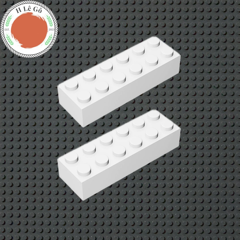 Combo 2 viên gạch 2x6 cao màu trắng