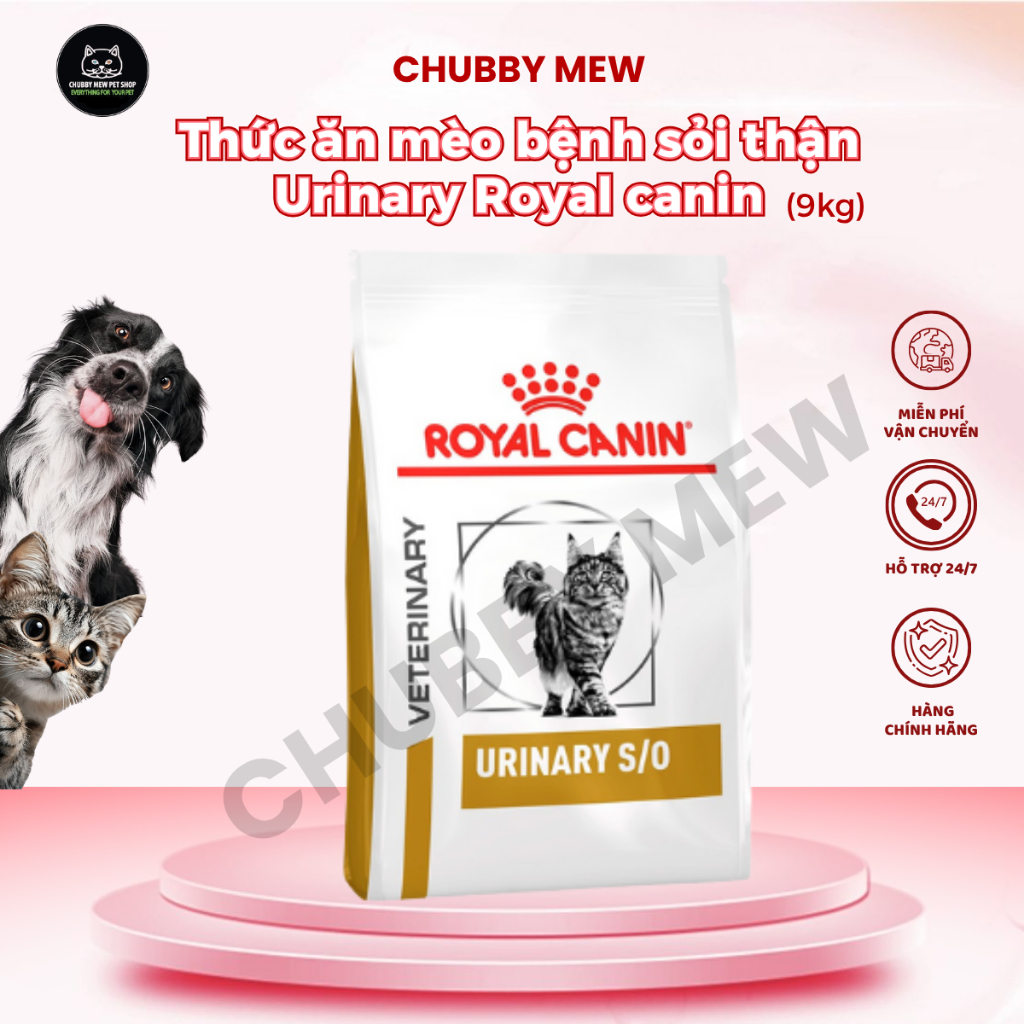 (Bao 9kg) Thức ăn mèo bệnh sỏi thận Urinary Royal canin 9kg-Chubby Mew