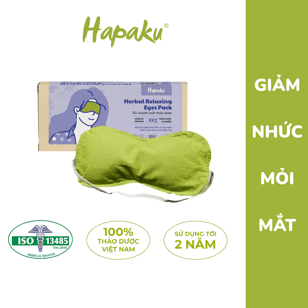 Túi Chườm Mắt Thảo Dược HAPAKU, Đắp Mắt Thư Giãn, Chườm Ấm Mắt Giảm Mỏi, Bịt Mắt Ngủ Thảo Dược