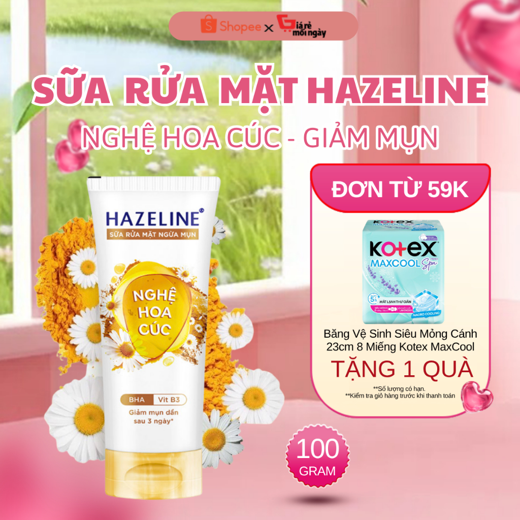 Sữa Rửa Mặt Hazeline Nghệ hoa cúc 100g