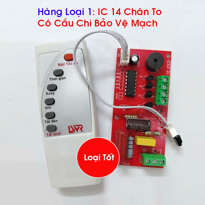 Bộ mạch quạt điều khiển từ xa LWR loại tốt nhất IC 14 chân to có cầu chì cho quạt treo tường, quạt c
