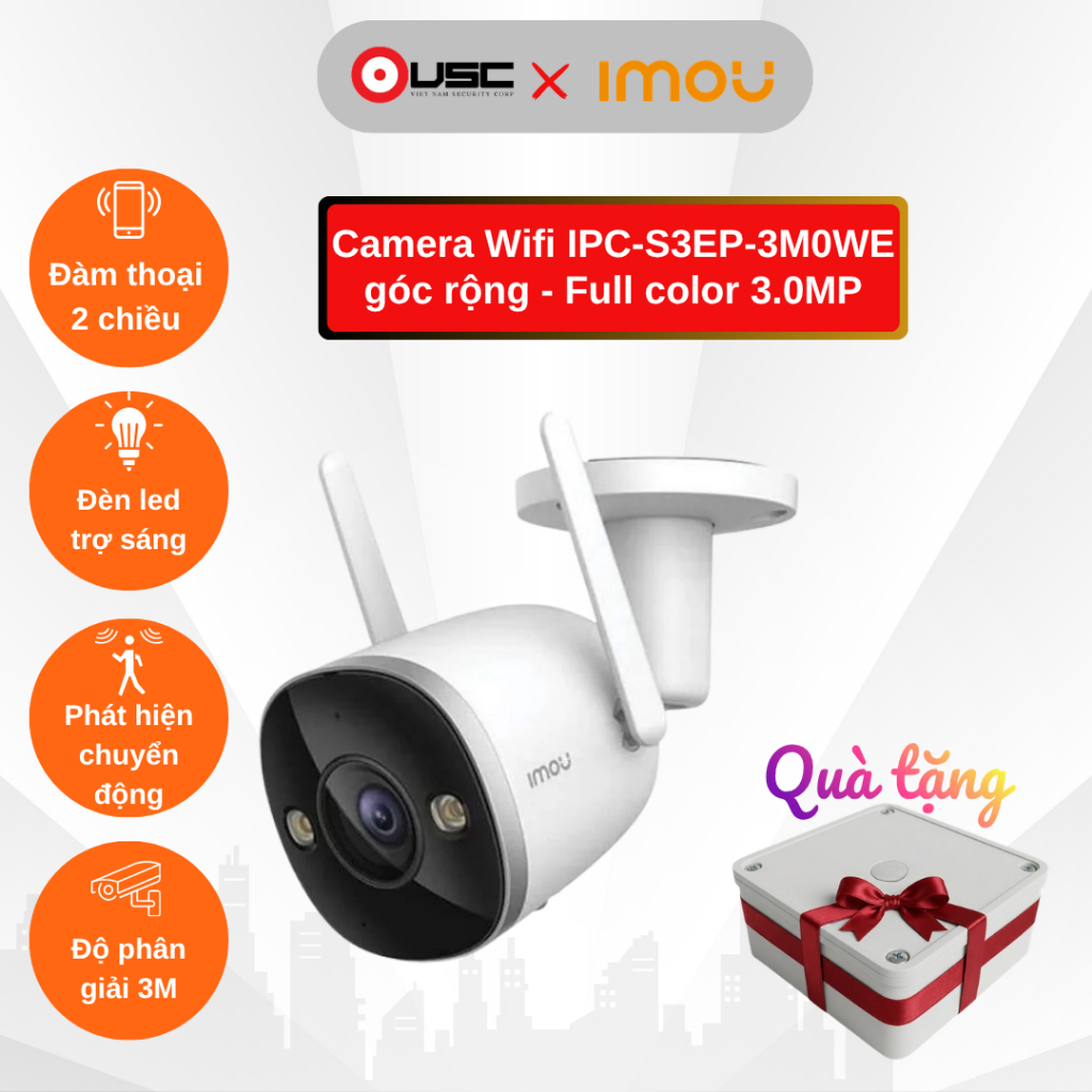 Camera Wifi Ngoài Trời Imou IPC-S3EP-3M0WE 3MP Full Color