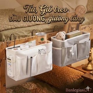 Túi Treo ĐẦU GIƯỜNG, Bàn Làm Việc, Kệ Tủ Bằng Vải Canvas - Túi Đựng Vật Dụng Cá Nhân Tiện Lợi, Tiết Kiệm Diện Tích