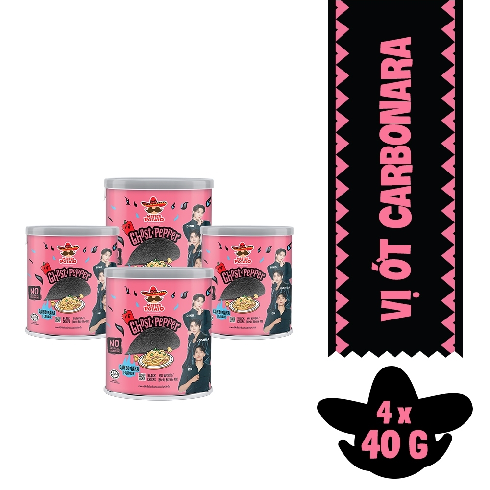 [GIFT] Combo 4 Khoai Tây Mister Potato Ghost Pepper Vị Ớt Carbonara 40G