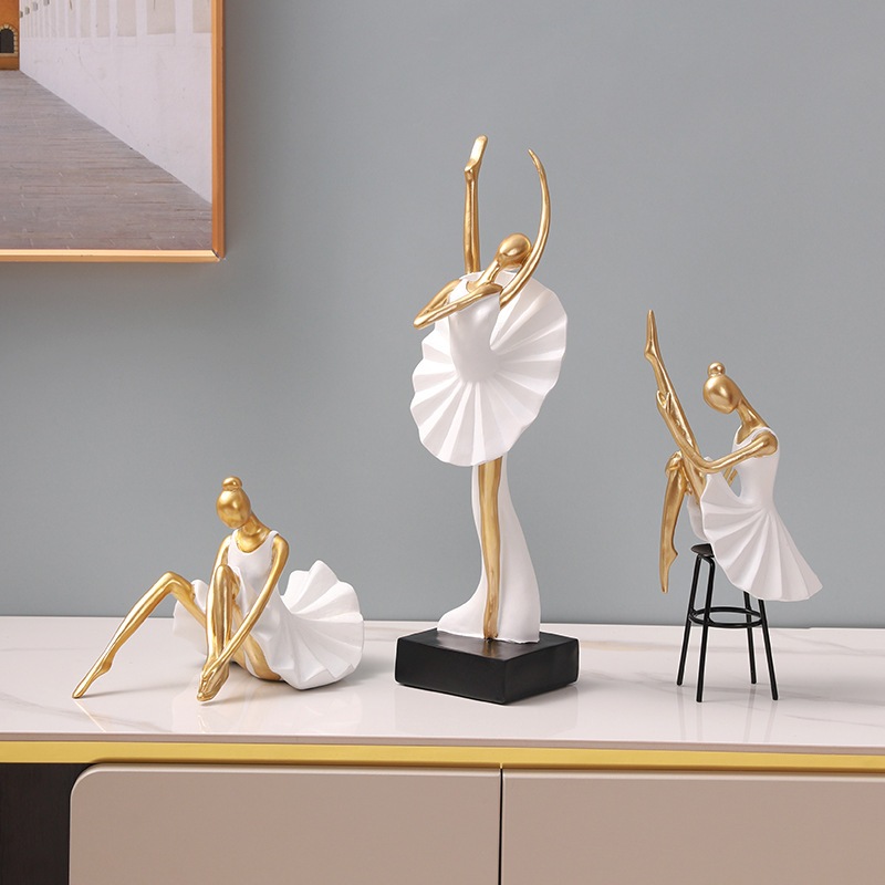 Dickly Ballet Vũ Công Các Bức Tượng Nhựa Bộ Sưu Tập Tượng Trang Trí Nhà Bé Gái