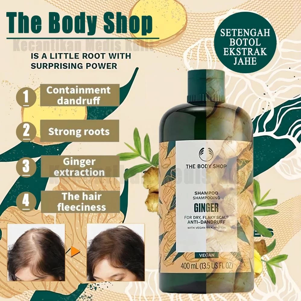 THE BODY SHOP Ginger Scalp Care Shampoo 400ml Dầu Gội Gừng Cho Tóc Khô Gàu Ginger Scalp