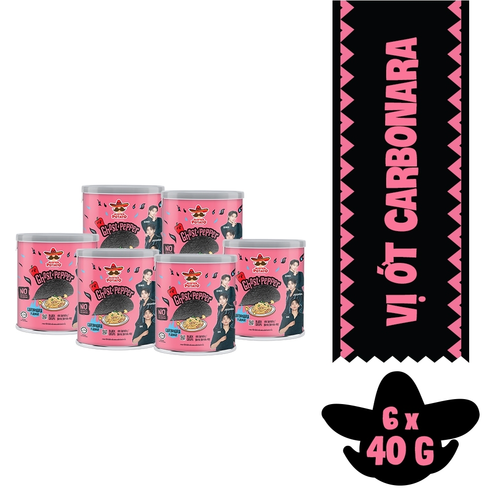 [GIFT] Combo 6 Khoai Tây Mister Potato Ghost Pepper Vị Ớt Carbonara 40G