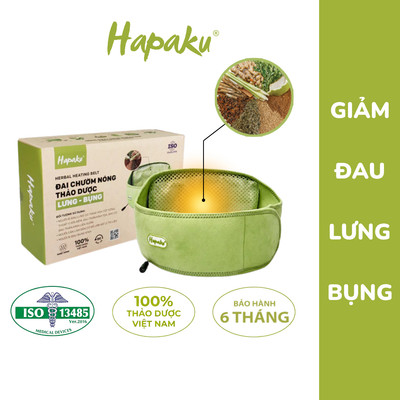 Đai Chườm Nóng Thảo Dược Giảm Đau Lưng Cột Sống HAPAKU Thoát Vị Đĩa Đệm, Thoái Hóa Cột Sống, Giảm Đau Cột Sống Thắt Lưng