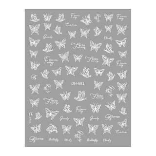 [Mua từ 2 tấm giá ưu đãi] Sticker dán móng mẫu bướm gấu hottrend