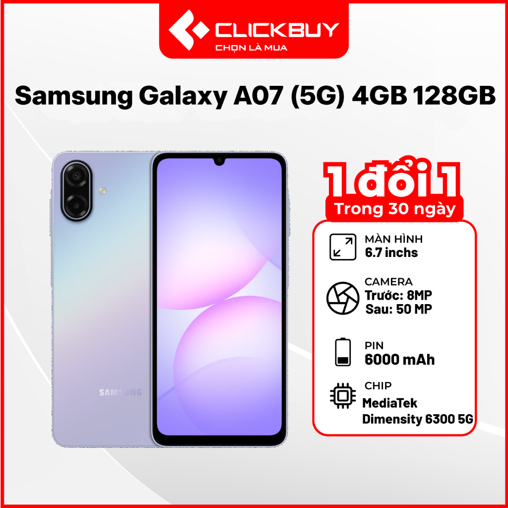 Điện thoại Samsung Galaxy A07 (5G) 4GB 128GB chính hãng | BigBuy360 - bigbuy360.vn