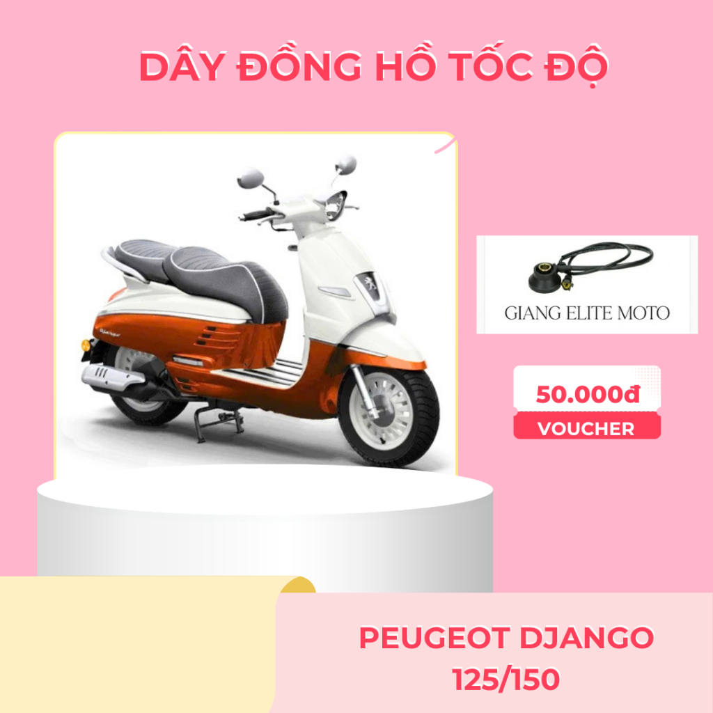 Dây Đồng Hồ Tốc Độ Peugeot Django 125 15–Dây Công Tơ Mét Báo Km Chuẩn Zin Theo Xe,Thay Thế Chính Xác
