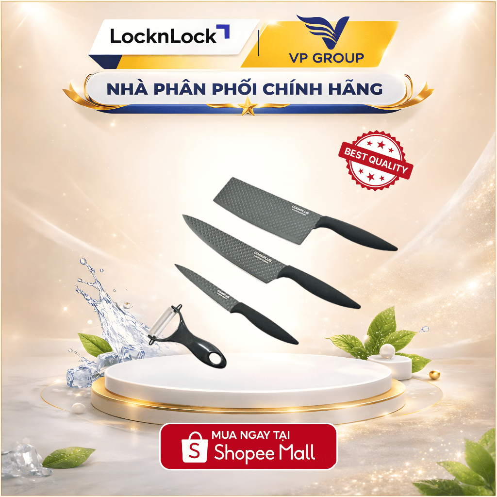 Bộ dao 4 món màu đen LocknLock, màu đen - CKK104S4