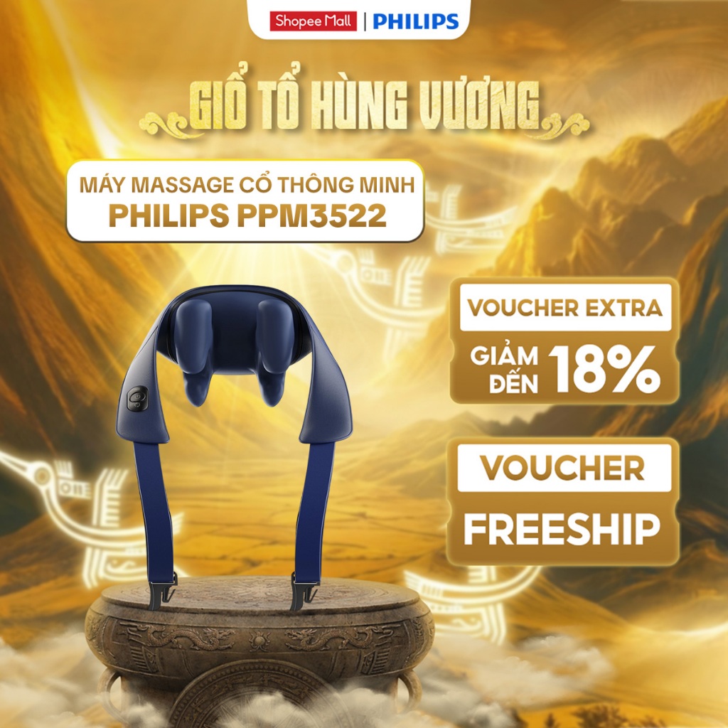 Máy Massage Cổ Vai Gáy PHILIPS PPM3522 | Máy Massage Fascial Philips PPM7323 |Chính hãng BH 24 Tháng