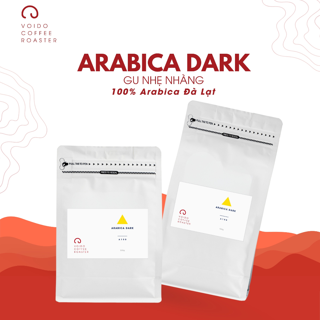 Cà phê hạt nguyên chất Arabica Dark Voi Đỏ - Arabica Lâm Đồng rang mộc pha máy, pha phin