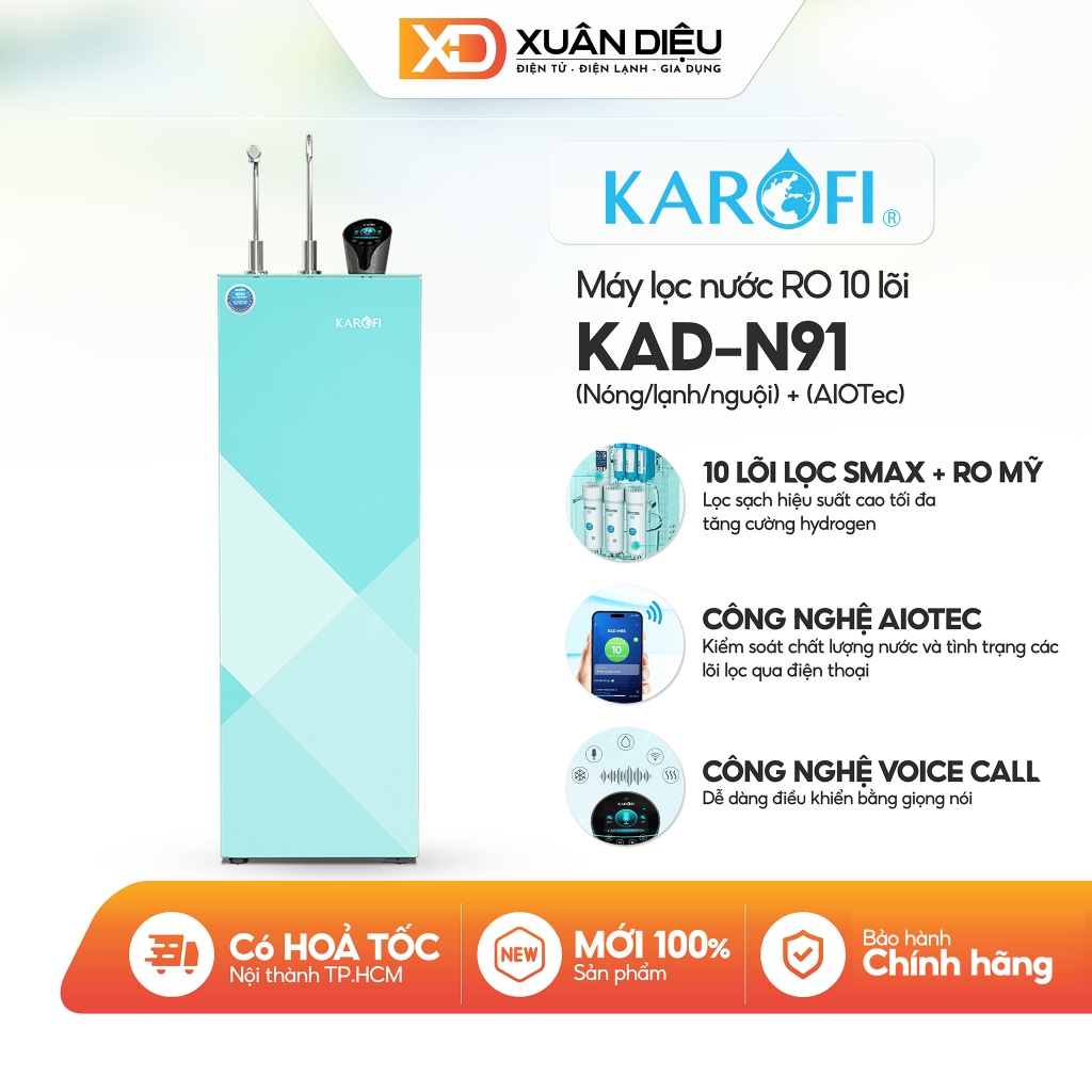 Máy Lọc Nước Nóng Lạnh Karofi KAD-N91