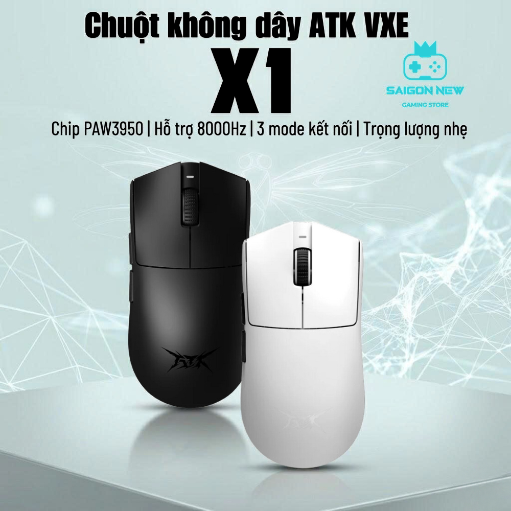 Chuột Máy Tính Không Dây ATK X1 | X1 pro | X1 SE | X1 SE - 3 Chế Độ Kết Nối - Dongle hỗ trợ 8000hz
