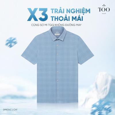 Áo sơ mi nam cộc tay TQQ thun lạnh co giãn 4 chiều SMK04C không nhăn thoáng khí sang trọng