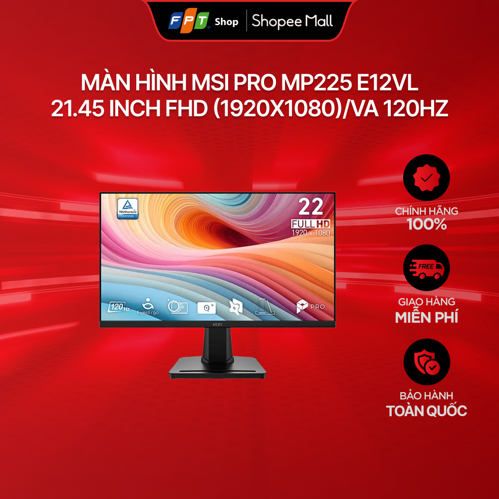 Màn hình MSI Pro MP225 E12VL/21.45 inch FHD (1920x1080)/VA 120Hz