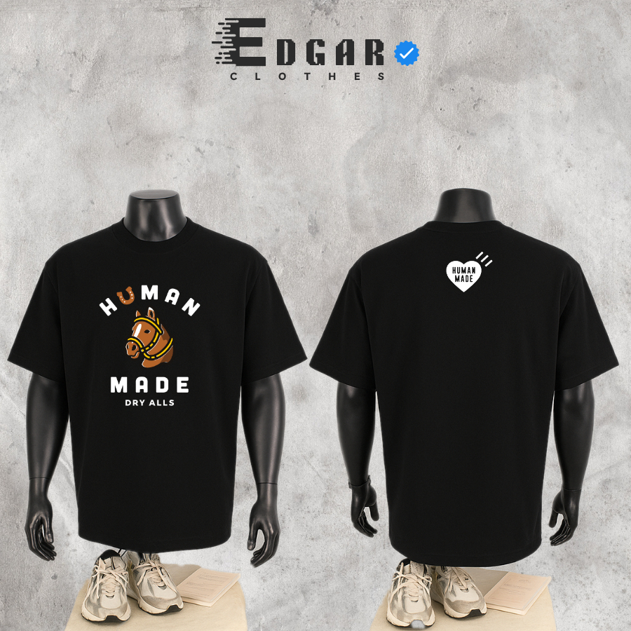 Áo Thun 𝘏𝘜𝘔𝘈𝘕 𝘔𝘈𝘋𝘌 In Hình Sắc Nét, Áo Thun Nam Nữ - Tshirt 𝘏𝘜𝘔𝘈𝘕 Unisex, Form Oversize, 260GSM - MS