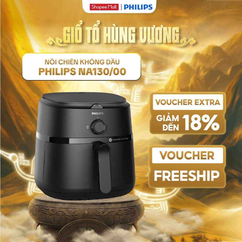 Nồi Chiên Không Dầu Thế Hệ Mới Philips NA120/00 - NA130/00 - NA150/00 - NA230/00 Công Nghệ RapidAir