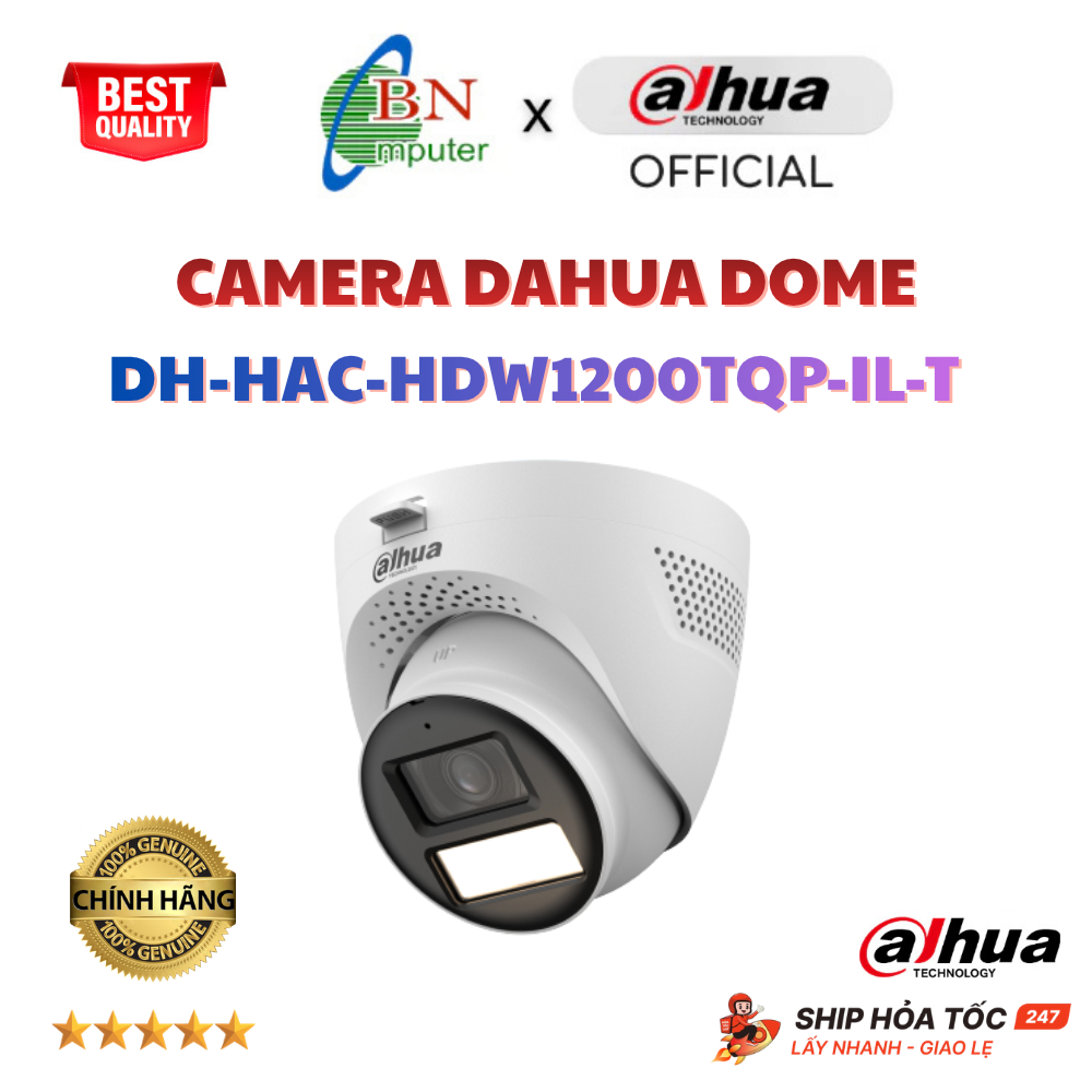 Camera DAHUA DH-HAC-HDW1200TQP-IL-T Dome, DH-HAC-HFW1200TLMP-IL-T Thân LOA, MIC, ÁNH SÁNG KÉP